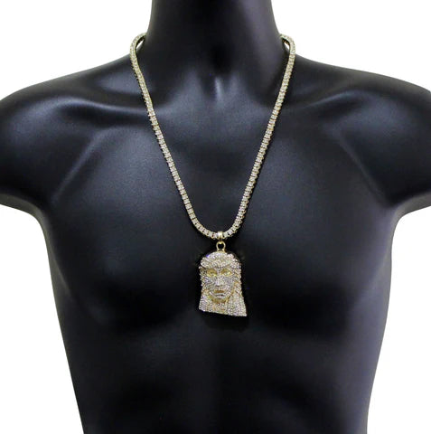 14k Gold Plated Jesus Chain Hip Hop Necklace