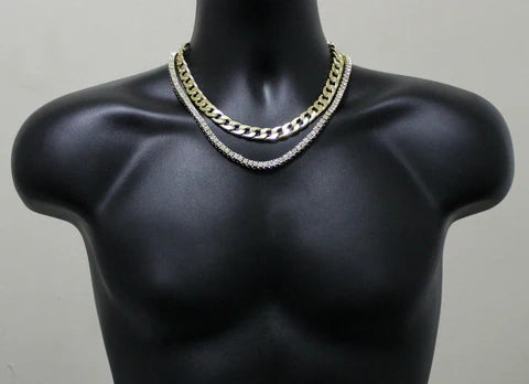 14k Gold Plated 2 pc Choker Set