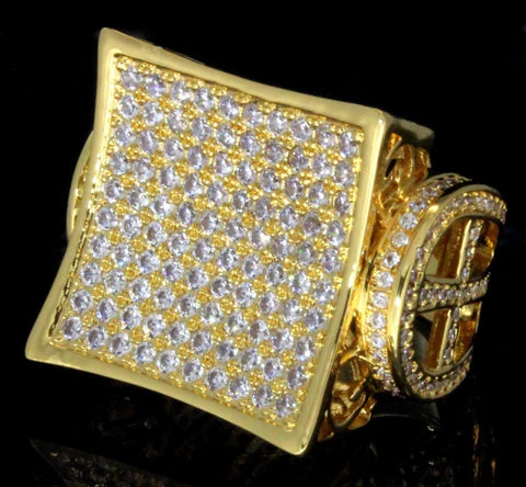 Men's Cubic Zirconia Pinky Ring 18k Gold Plated