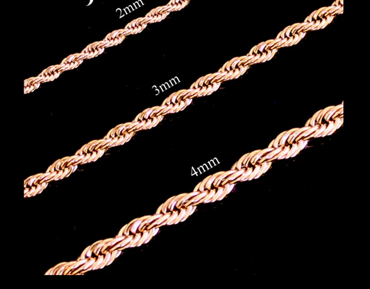 Rose Gold Stainless Steel Rope Chain