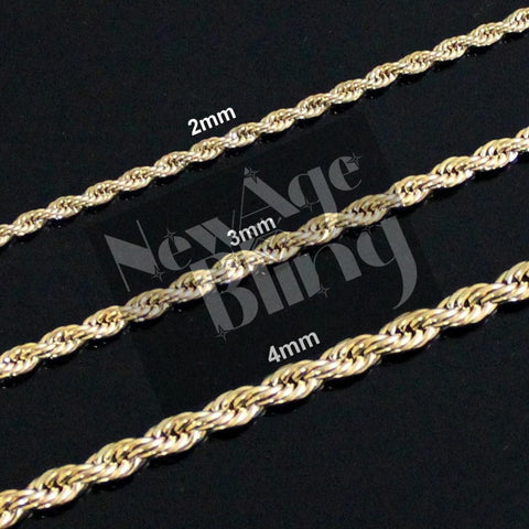 Gold Plated Stainless Steel Rope Chain