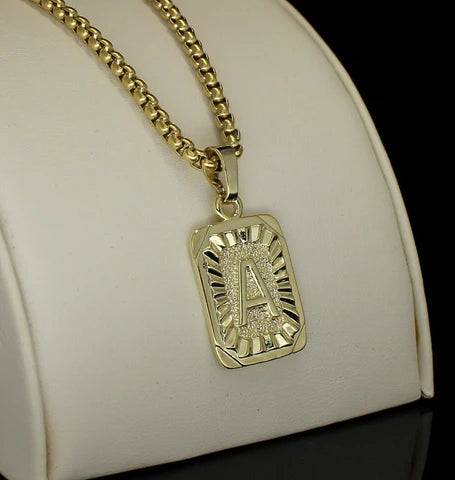 Initial Letter Pendant and Chain Set