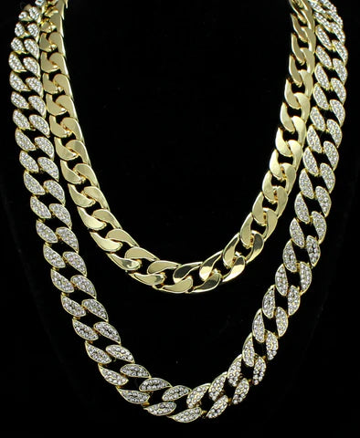 Iced 2pc Set Cuban Link Chains