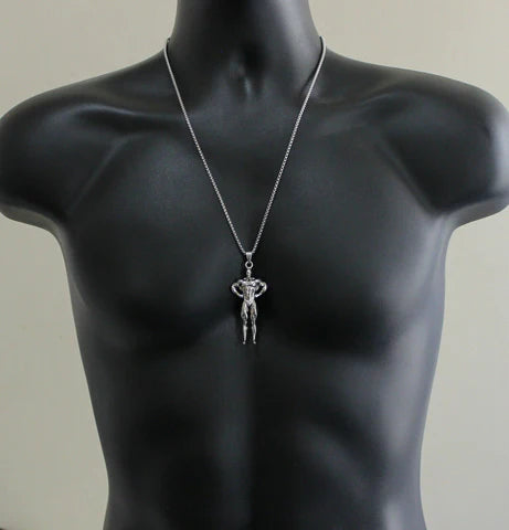 Weightlifter Bodybuilder Pose Pendant Chain