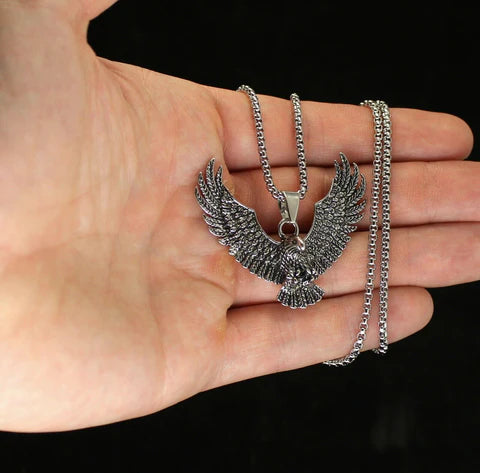 Open Wings Eagle Pendant Necklace Set