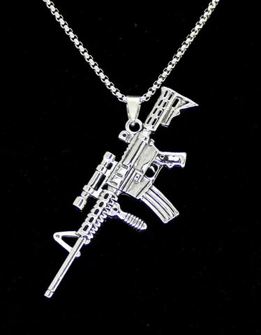 AR-15 Gun Pendant Necklace