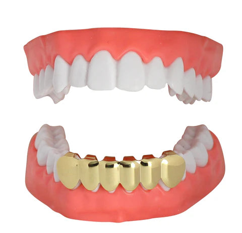 Bottom Grillz Custom Fit 6 Tooth Lower Cap w/ Mold