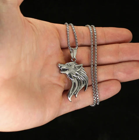 Fearless Wolf Pendant Necklace Set