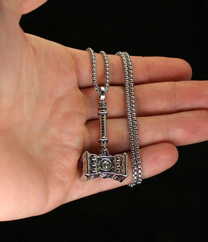 Viking Hammer Pendant Chain Set