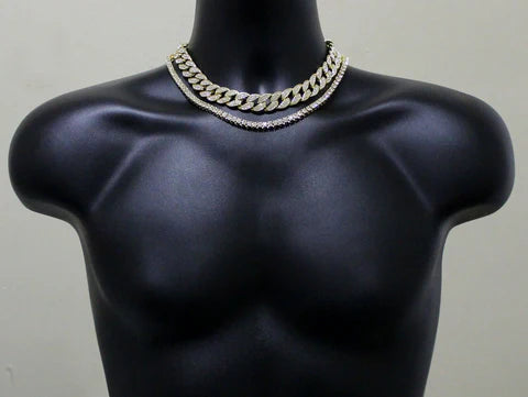 Miami Cuban Link 2 pc Choker Set