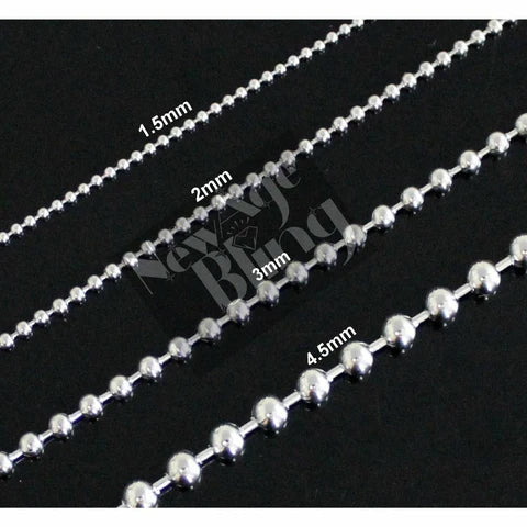 Stainless Steel Ball Chain Bead Necklace