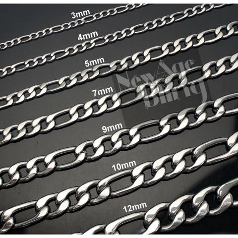 Stainless Steel Figaro Chain Necklace