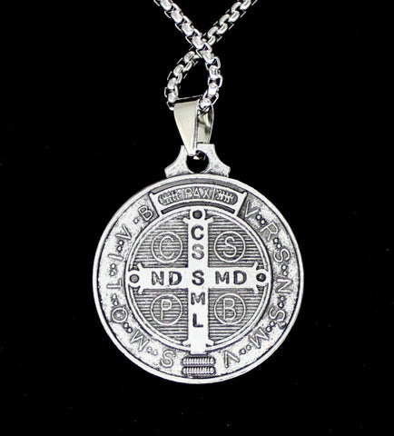 St Benedict Medal Pendant Necklace Set