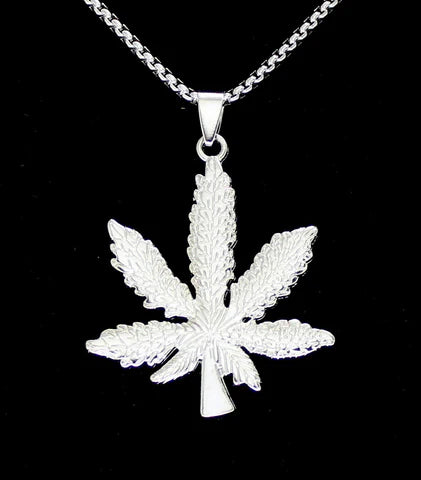 Weed Leaf Marijuana Gold Plated Pendant