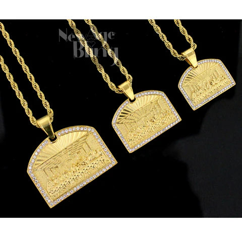 CZ Pendant Stainless Steel 18k Gold Plated