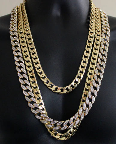 Chunky 3pc Set 24" 30" Cuban Link Chains