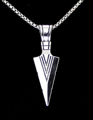 Arrow Head Silver Plated Pendant Necklace