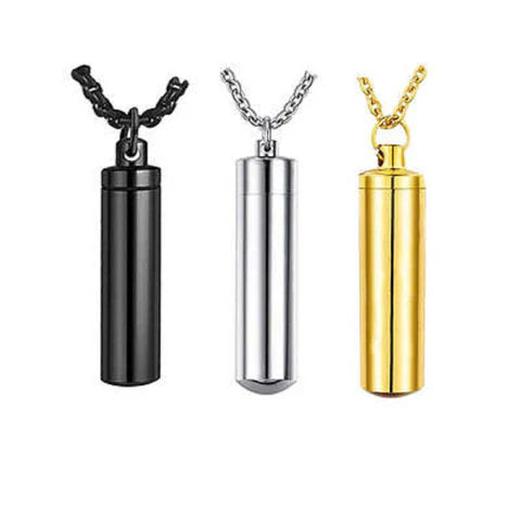 Stainless Steel Bottle Urn Pendant Necklace