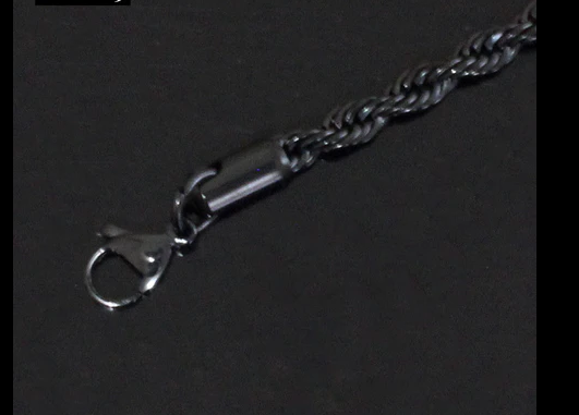 Stainless Steel Rope Chain Black Plated