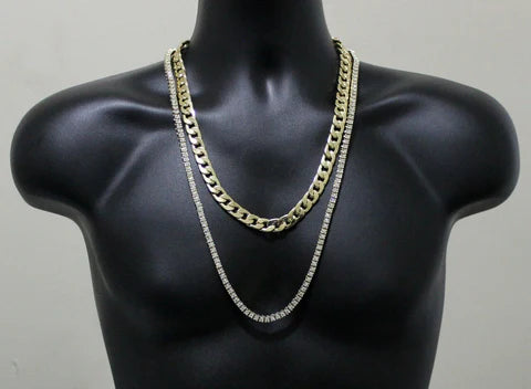 14k Gold Plated 2 pc Choker Set