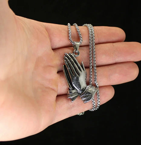 Praying Hands Pendant Stainless Steel