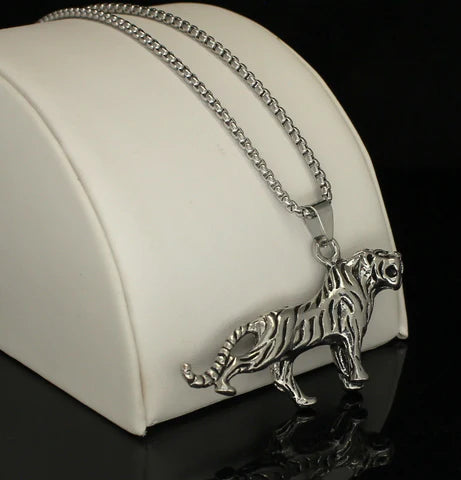 Roaring Bengal Tiger Pendant Necklace