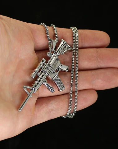 AR-15 Gun Pendant Necklace