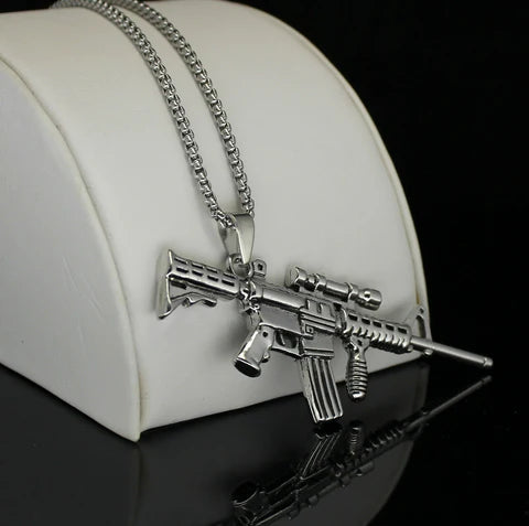 AR-15 Gun Pendant Necklace