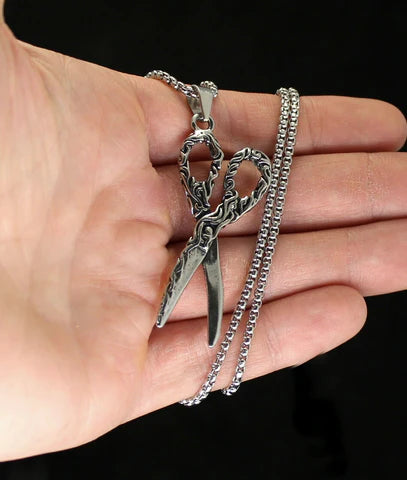 Barber Scissors Pendant Chain