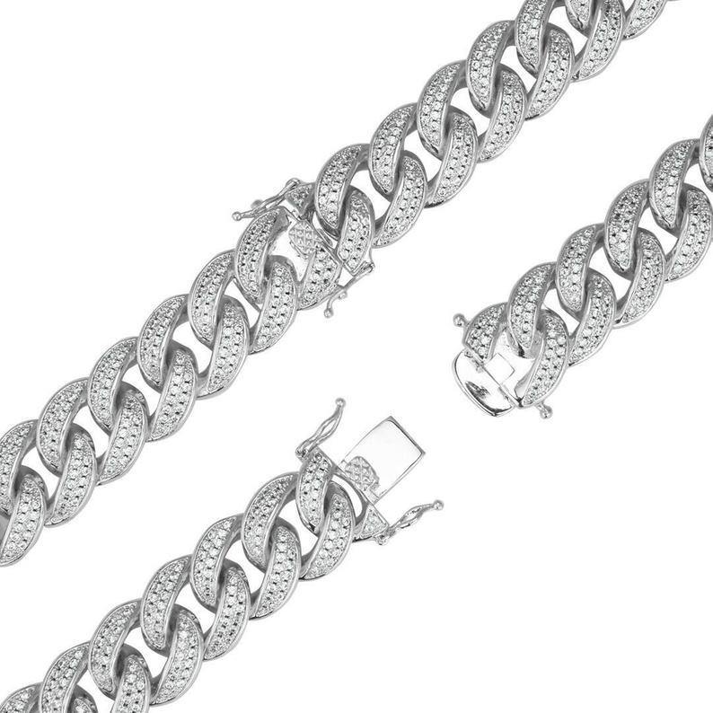 Diamond Cuban Chain Link 15mm Miami Necklace - CobysBling