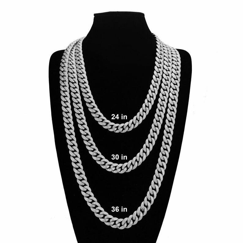 Diamond Cuban Chain Link 15mm Miami Necklace - CobysBling