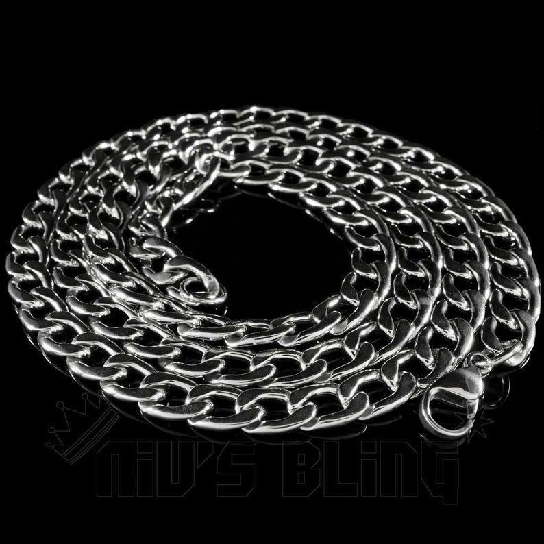 Stainless Steel Curb Necklace - CobysBling